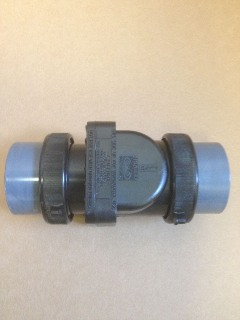 1½" PVC Plumbing Black Check Valve with Unions for Quick Disconnect eBay
