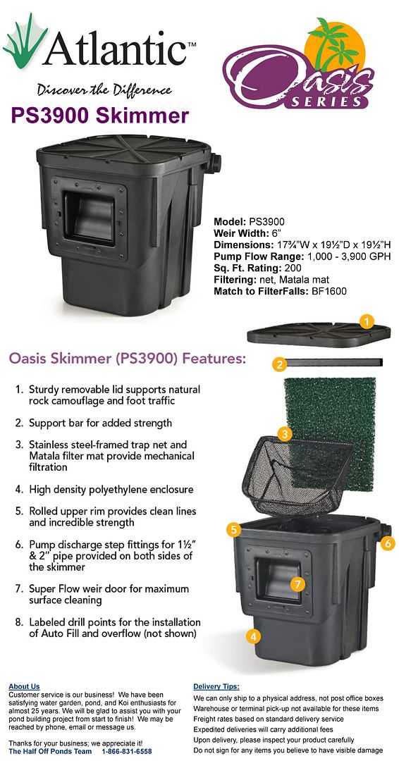 Atlantic PS3900 Skimmer Filter Koi Pond & Water Garden eBay