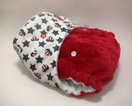 Hearts and Stars Red Panel OS AI2 Cloth Diaper