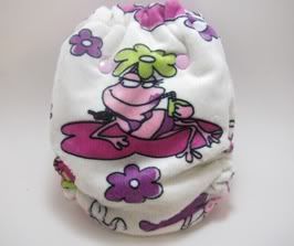 *10 hour auction*  Girly Frogs Minky OS AI2 Cloth Diaper
