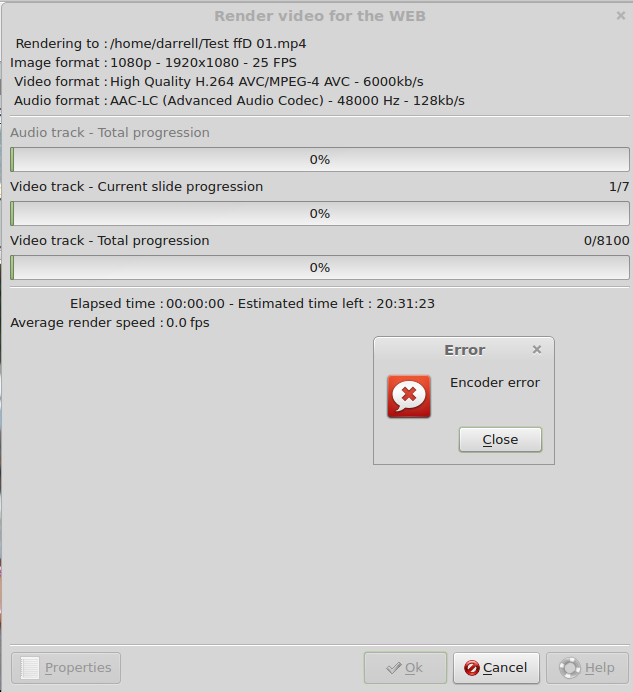 Encoder Error Screenshot