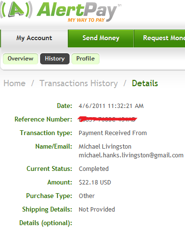 first payment from http://prettygoodinvestment.com