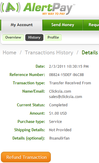 payment from clicksia