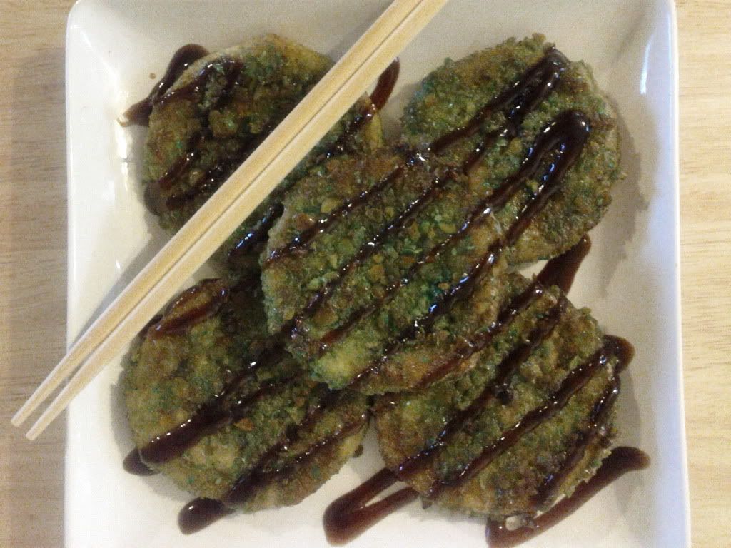 Wasabi peas on a salad