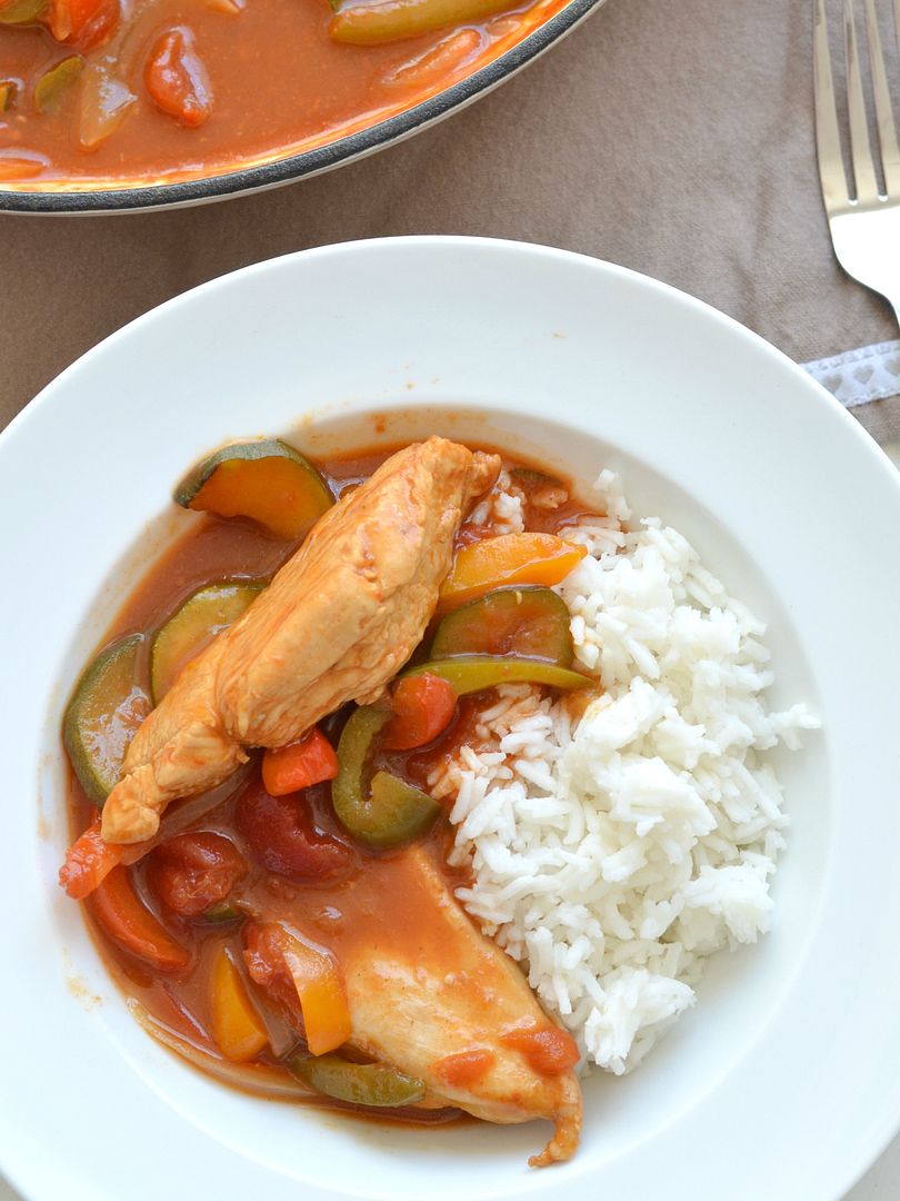 Chicken and Vegetables in Barbecue Sauce