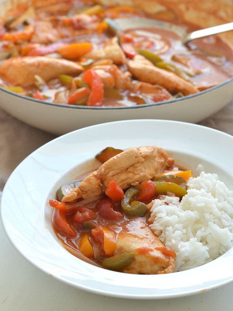 Chicken and Vegetables in Barbecue Sauce
