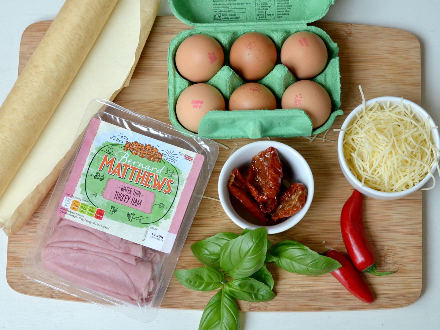 Ham, Egg & Tomato Brunch Parcels
