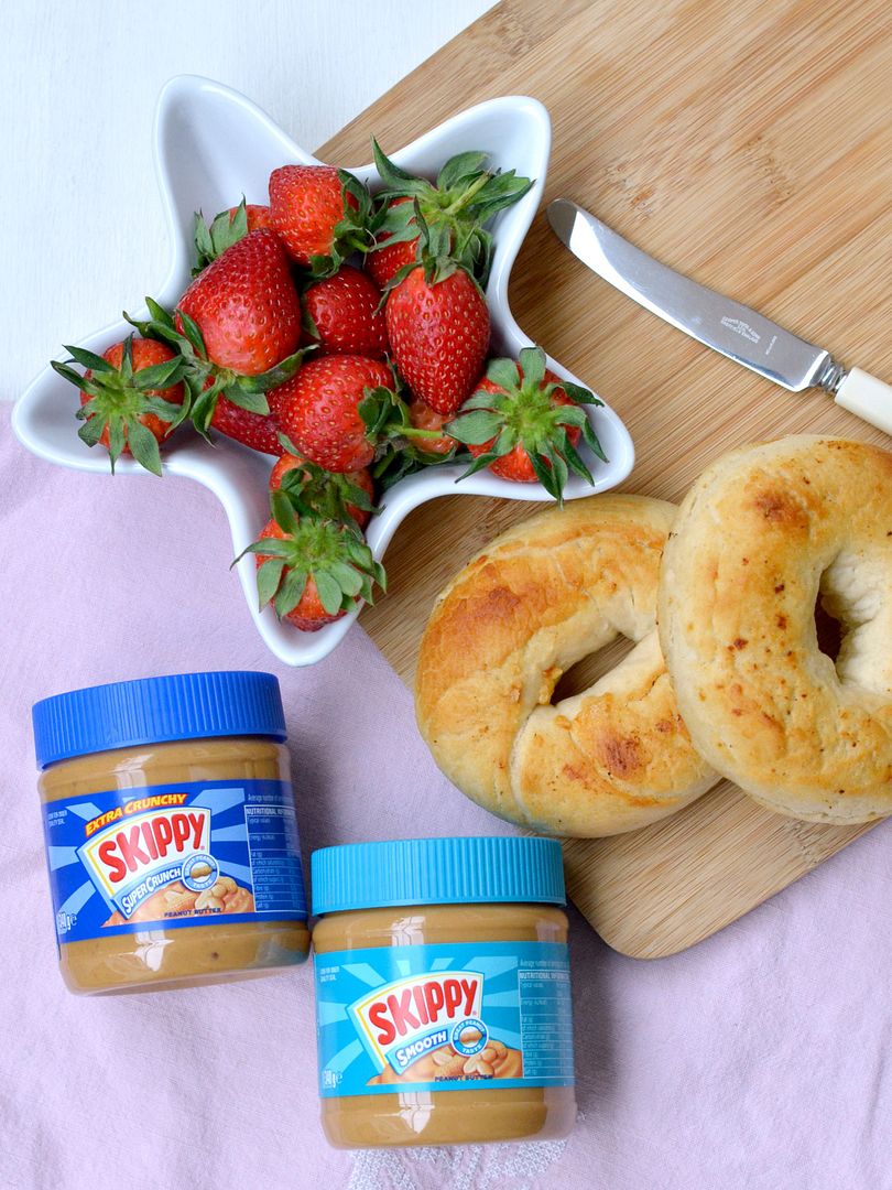 Peanut Butter & Strawberry Bagel