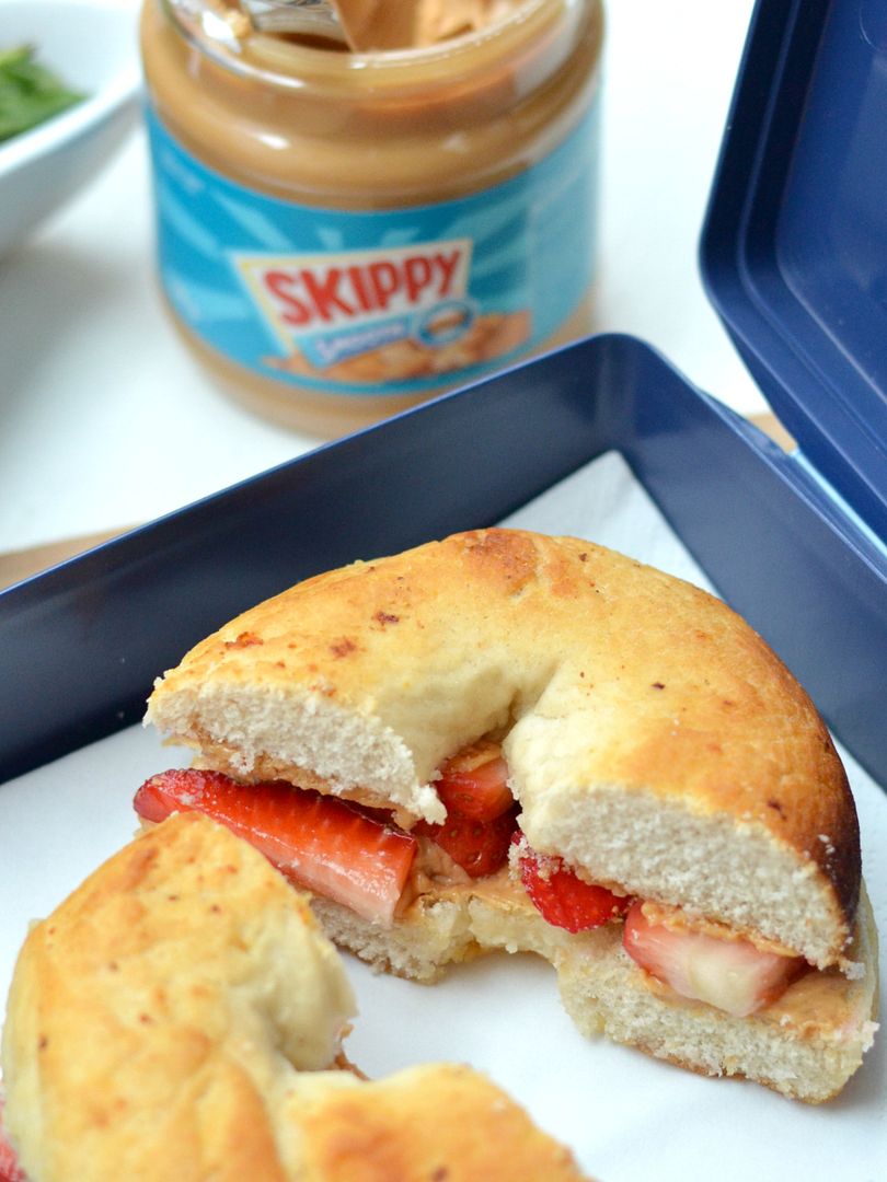 Peanut Butter & Strawberry Bagel