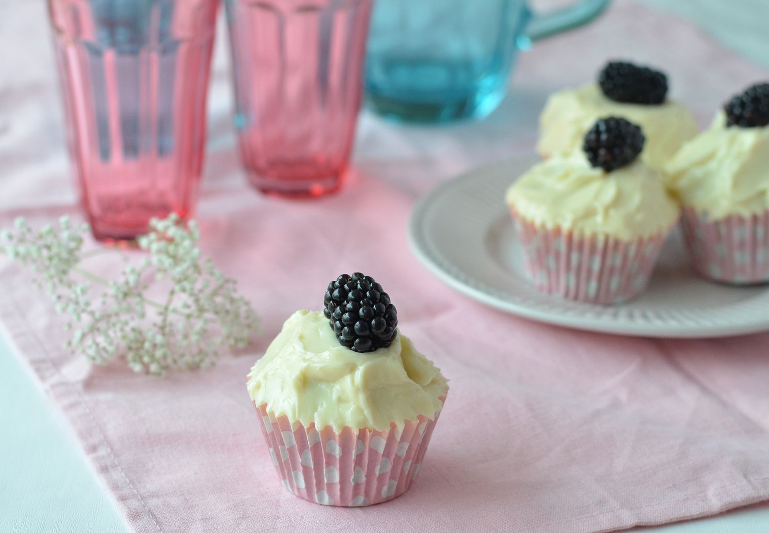 Blackberry and Elderflower Cupcakes