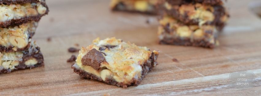 Chocolate Peanut Magic Cookie Bars