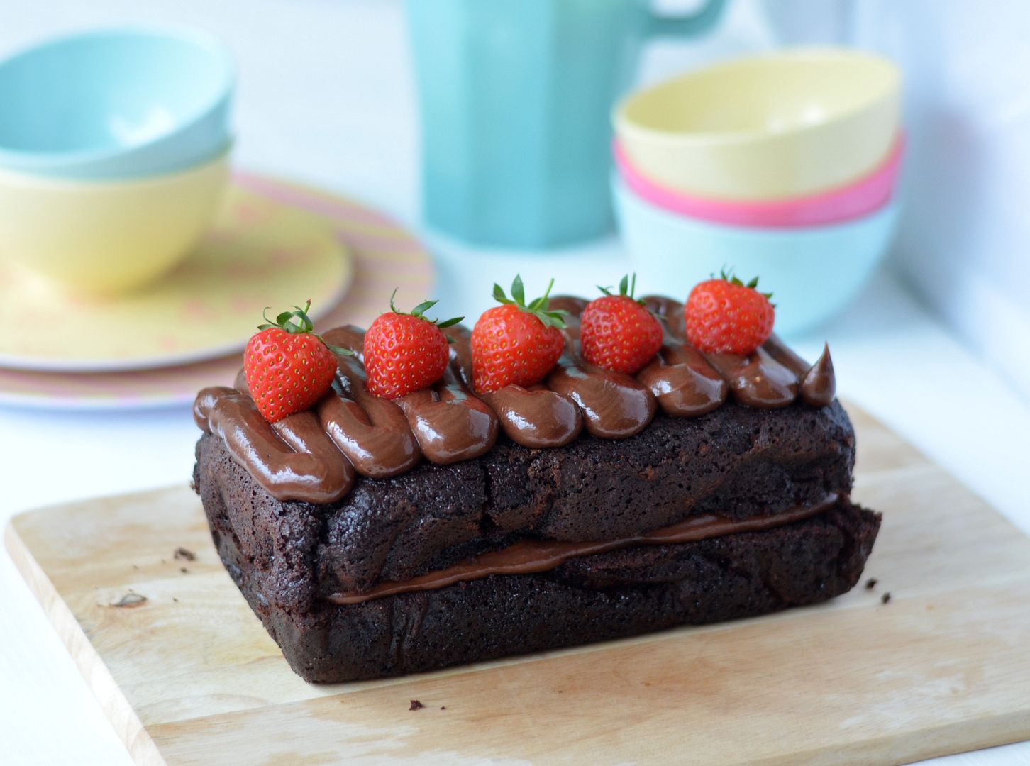 chocolate cake with strawberries
