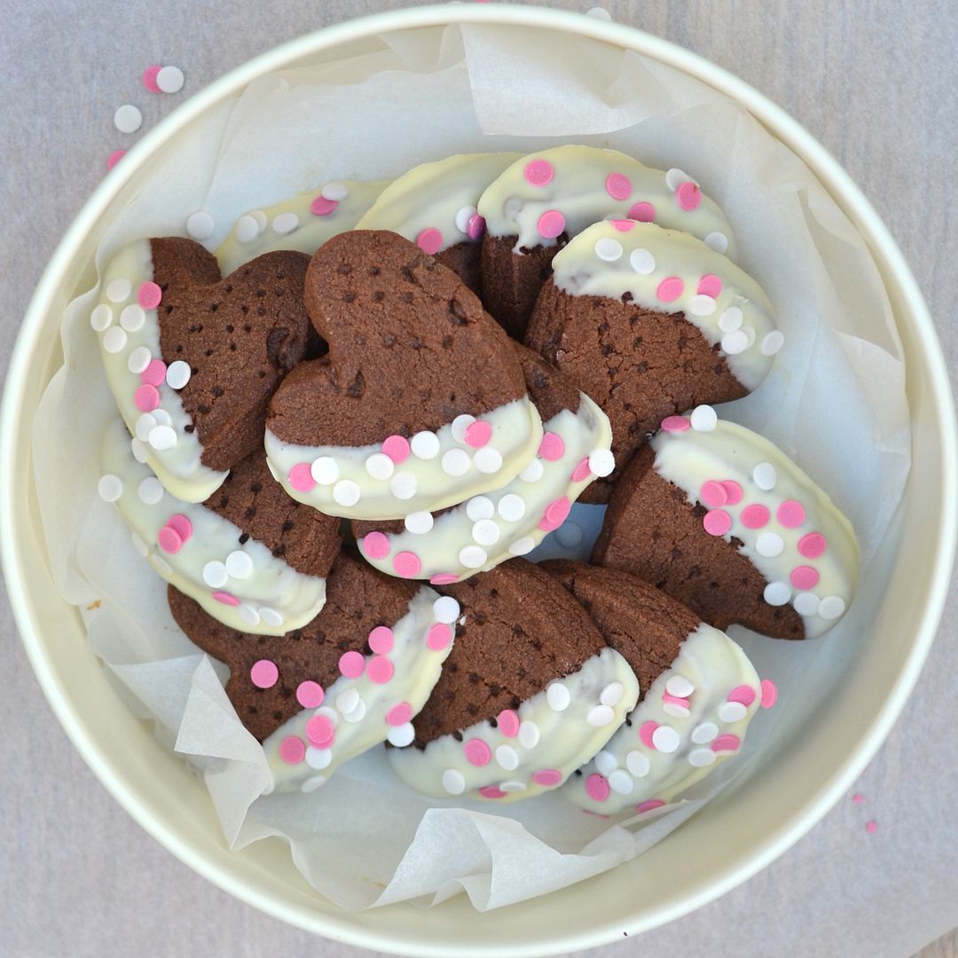 Chocolate Chip Shortbread Hearts