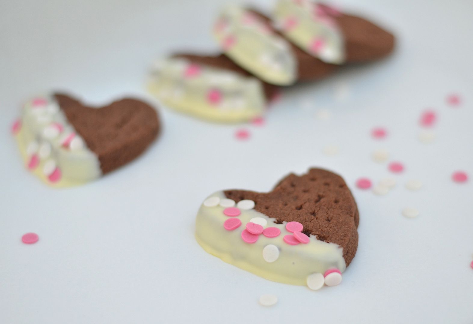 Chocolate Chip Shortbread Hearts