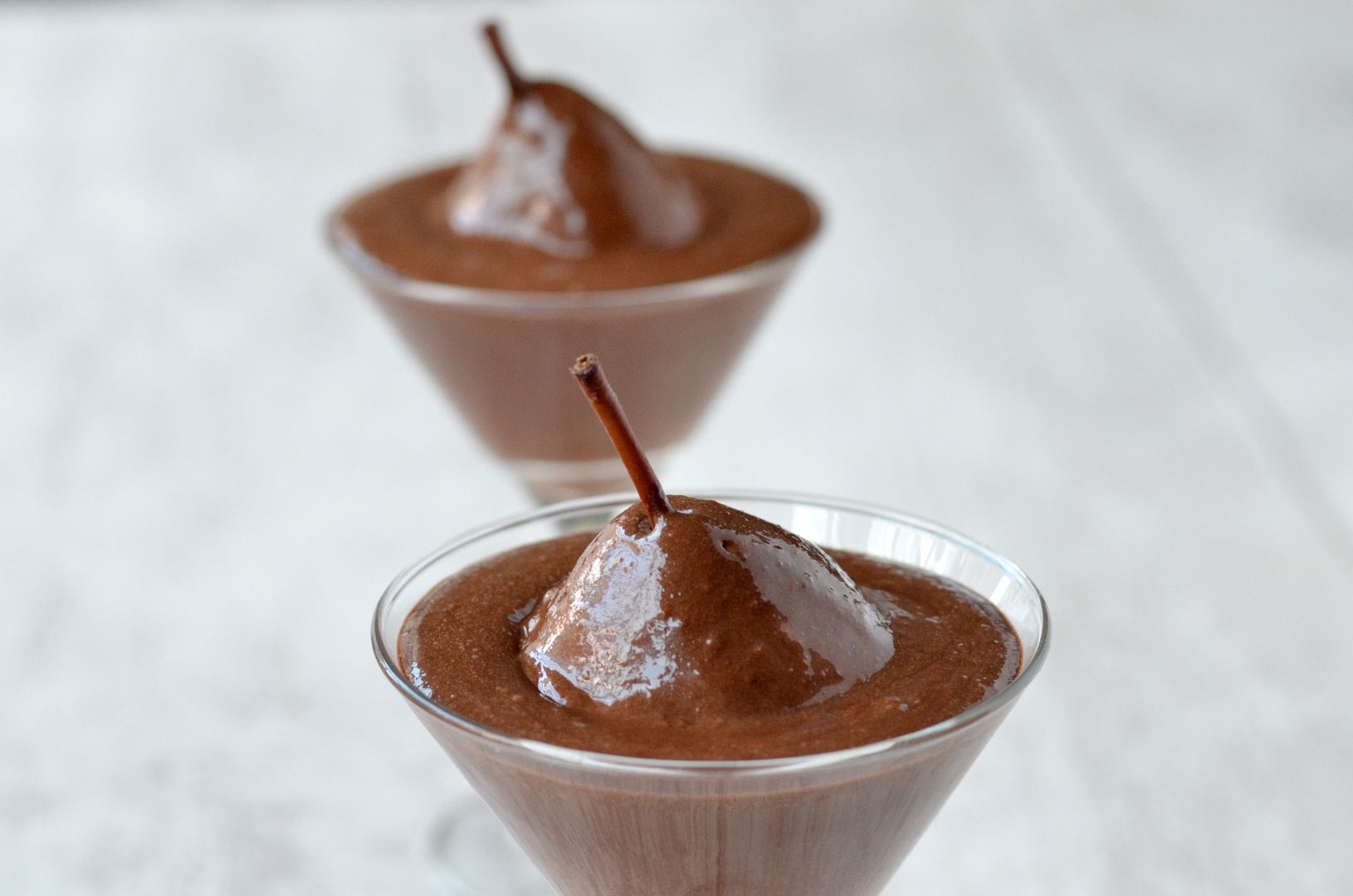 Chocolate Mousse Pears