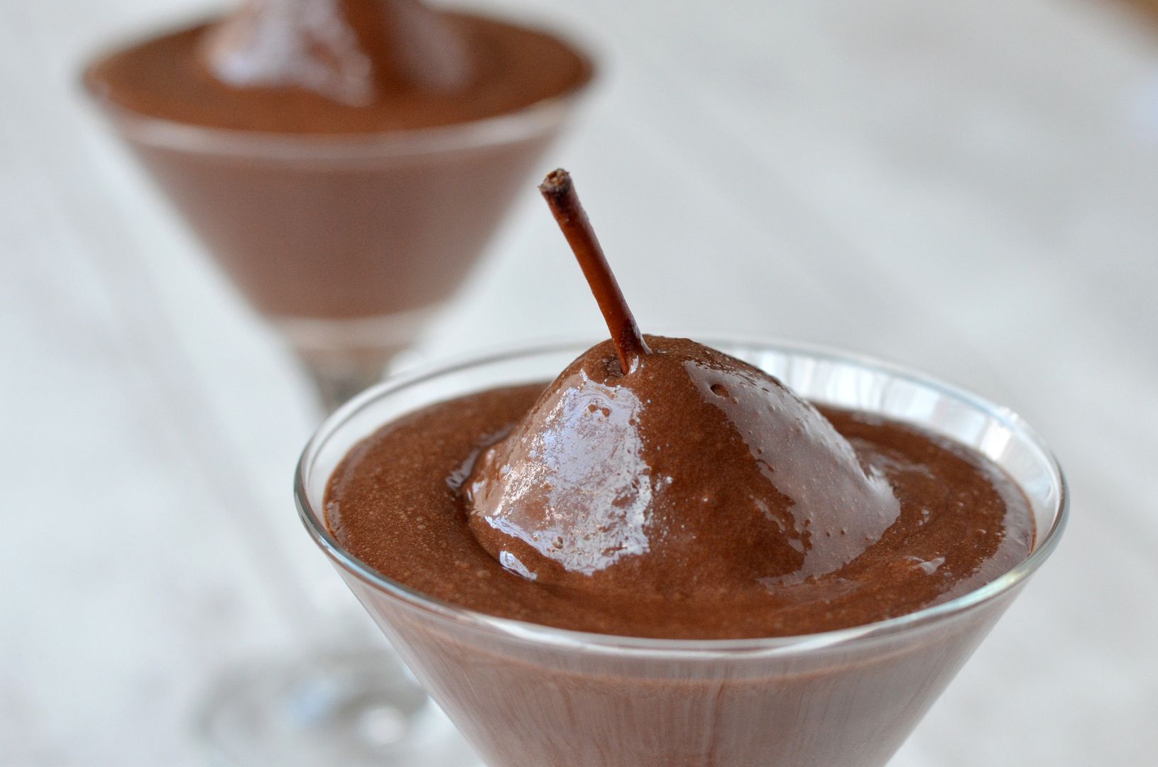 Chocolate Mousse Pears