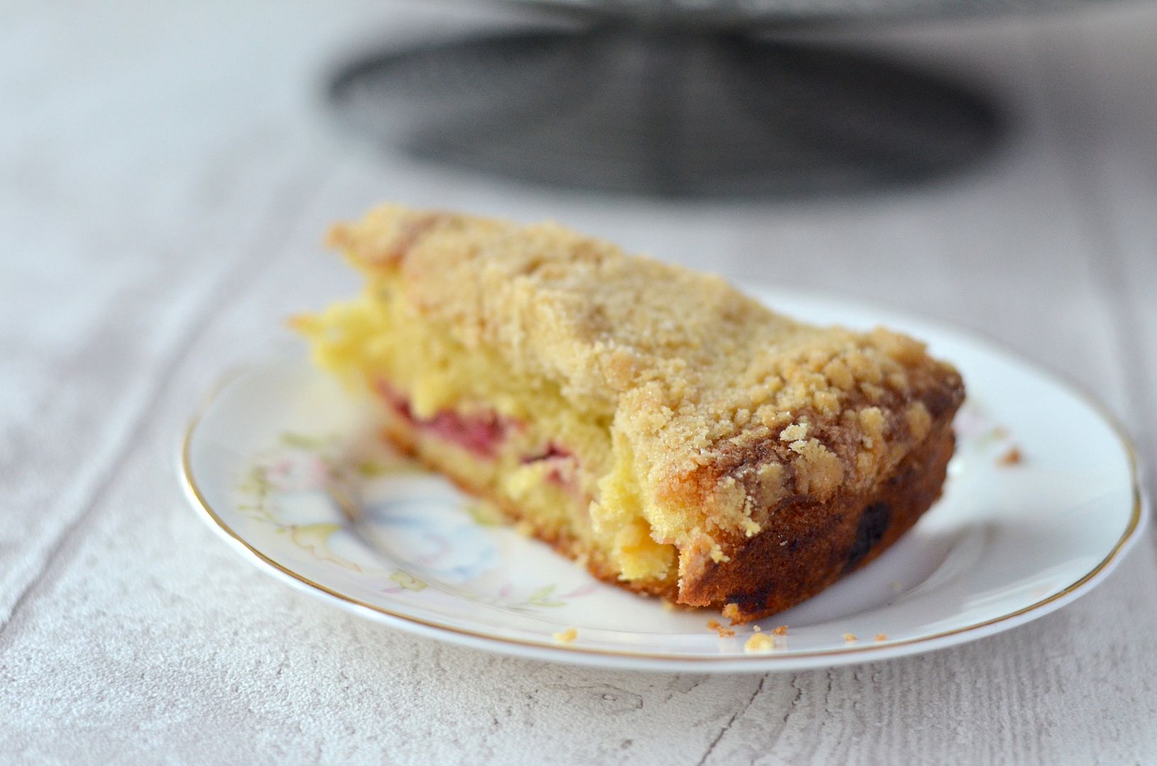 Plum & Ginger Crumble Cake