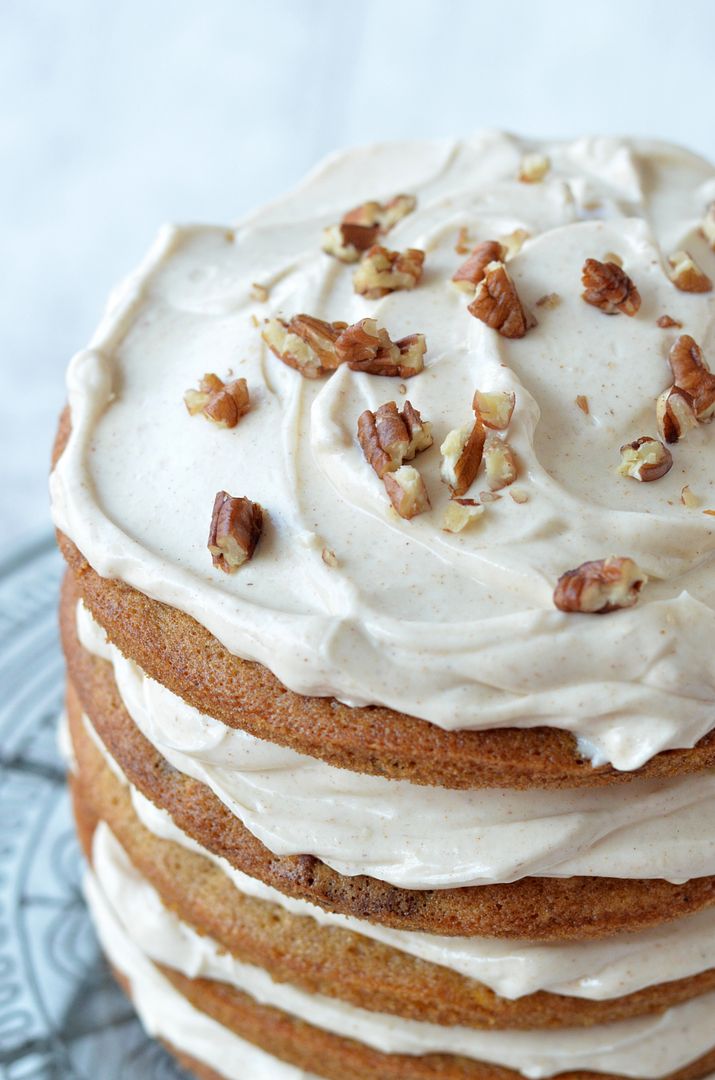 The Crazy Kitchen: Pumpkin & Pecan Cake with Cream Cheese Frosting