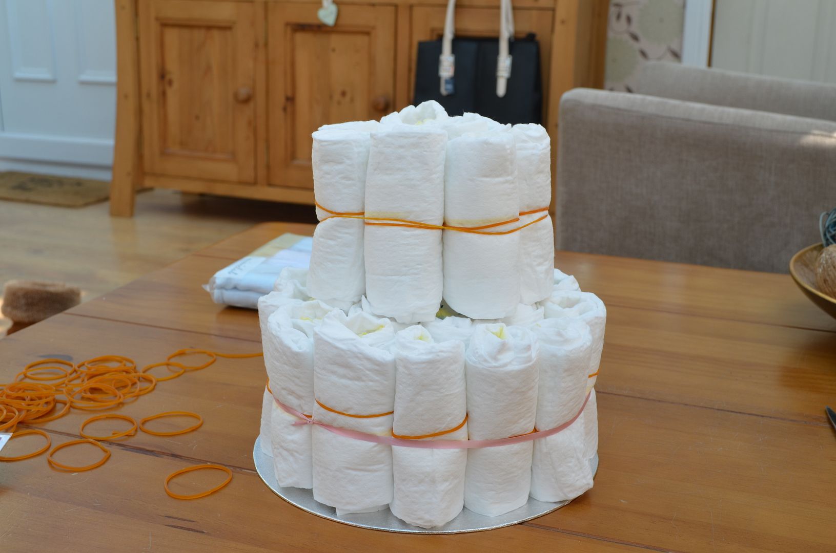 The Crazy Kitchen How to Make a Nappy Cake with Boots {cbias}