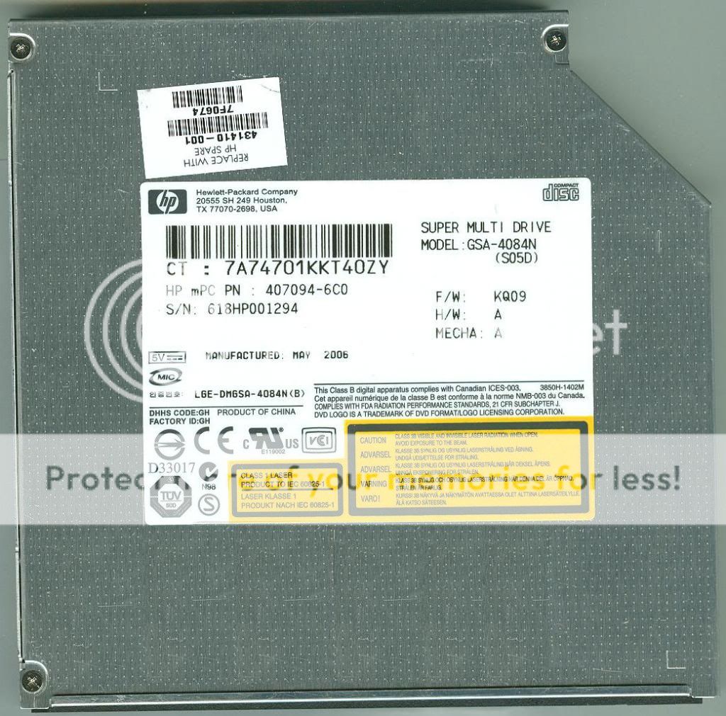 HP DV5000 DVD±RW CD DL DVD Drive GMA 4082N Super Multi  