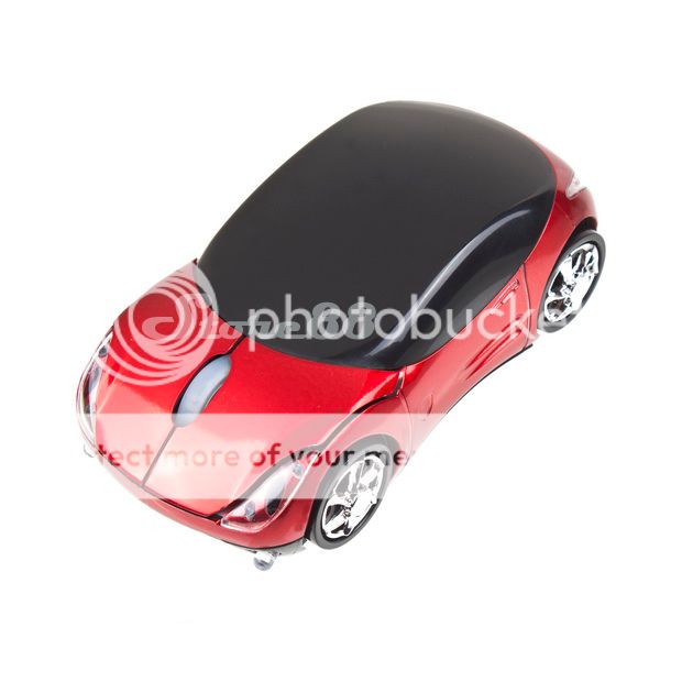 NEW Car Shaped Wireless Mouse Ferrari Car 2.4GHz Mice Red  