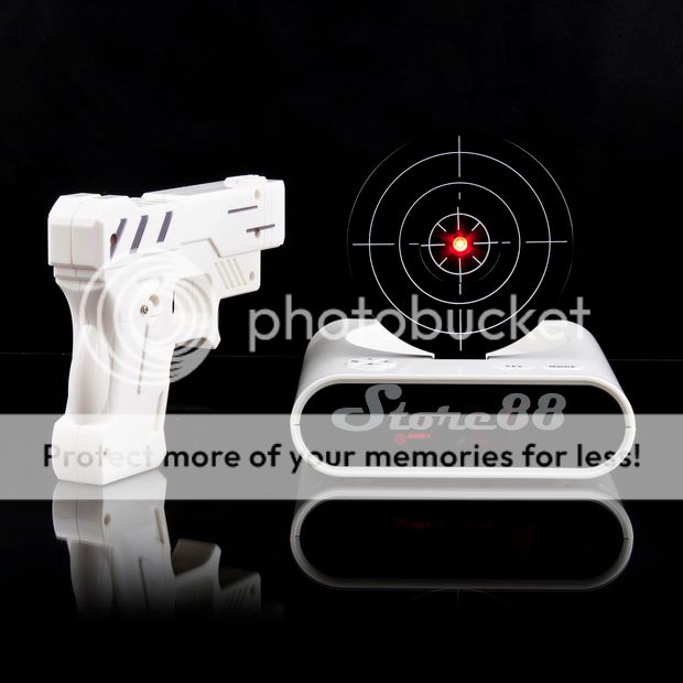 New Infrared Amazing Gun Alarm Clock  Shoot Target To Stop  