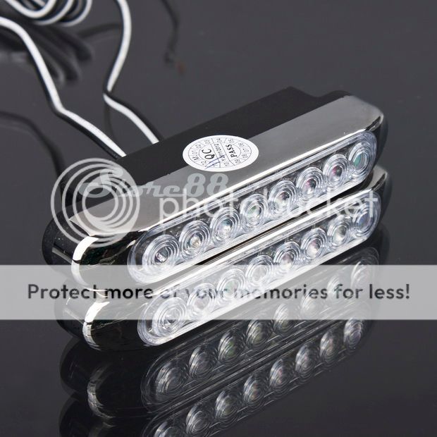 New 2*8 LED Universal Car Fog Aux Day Running White Light  