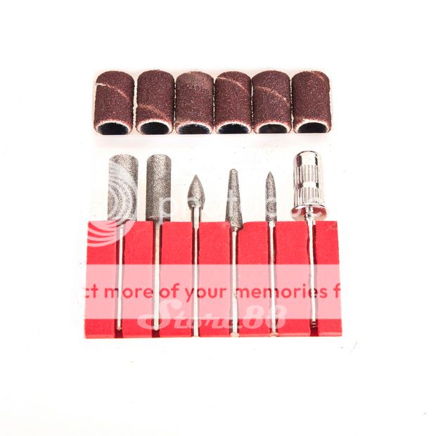   Electric Nail Drill Machine Art Salon Manicure File Polish Tool+6 Bits