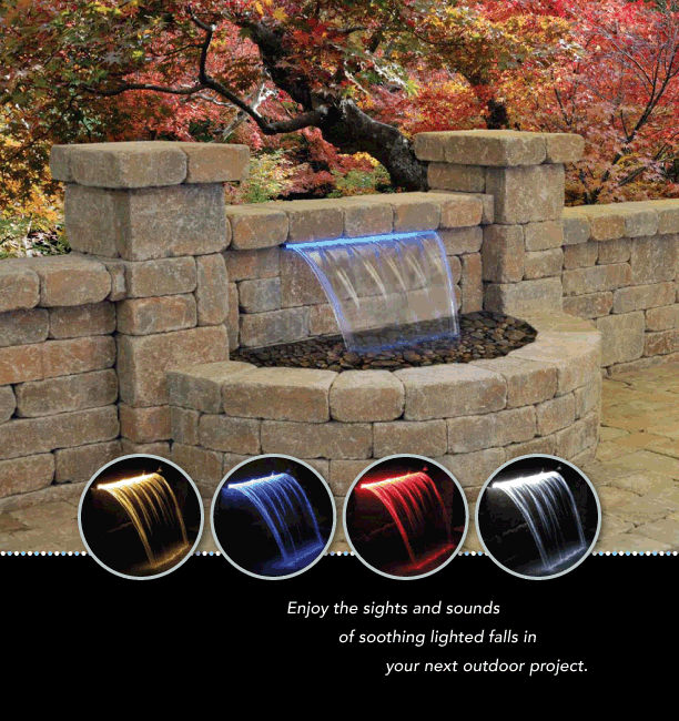 Atlantic 24" White Colorfalls Kit for Retaining Walls & Pondless Kits