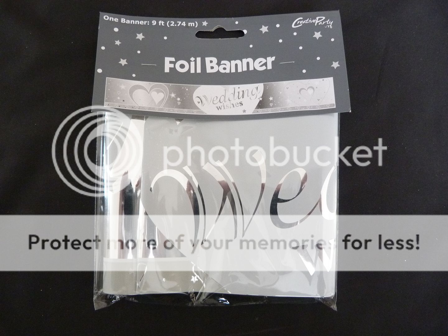 Silver Foil 'Wedding Wishes' Banner 9' Long