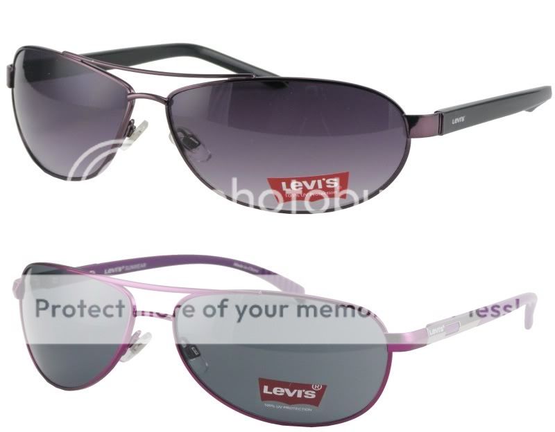 Levis Unisex Sunglasses, Choice of Oval Burgundy or Aviator Purple w 