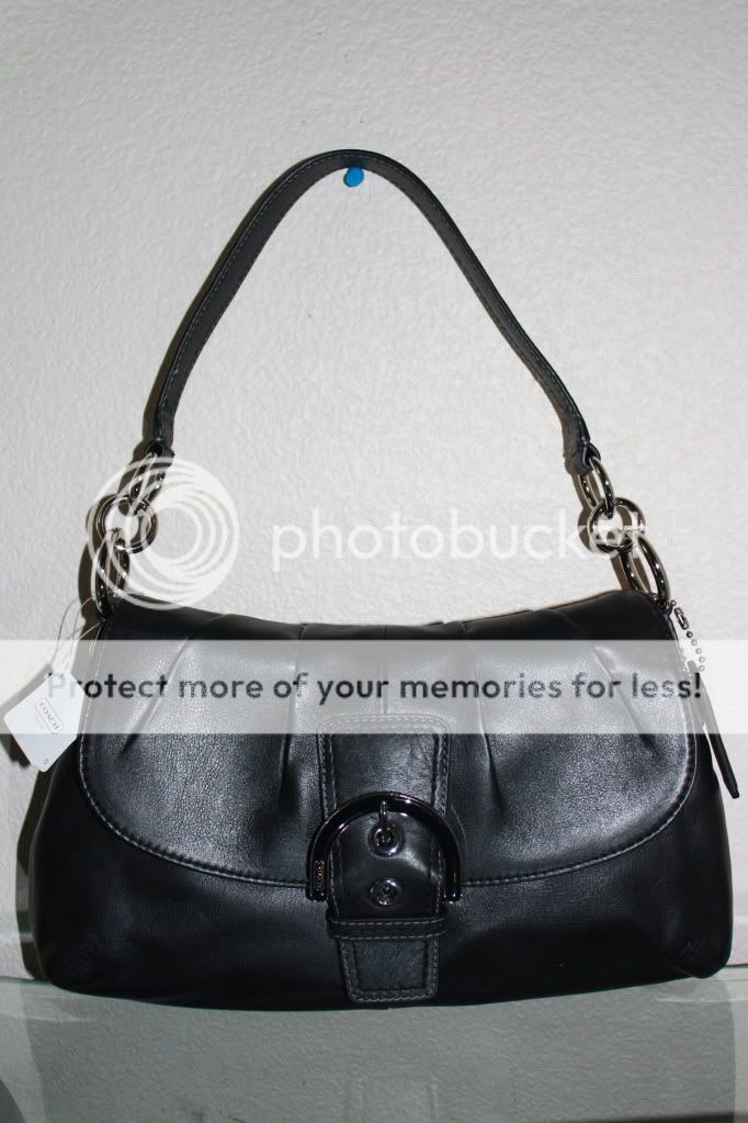 NWT COACH Soho Leather Flap   Black F17217 $348  